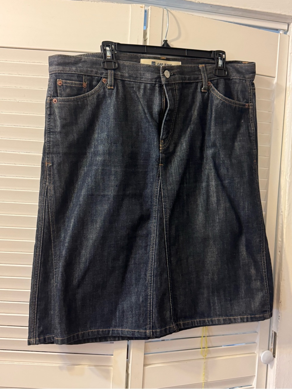 GAP Indigo Denim A-Line Midi Skirt